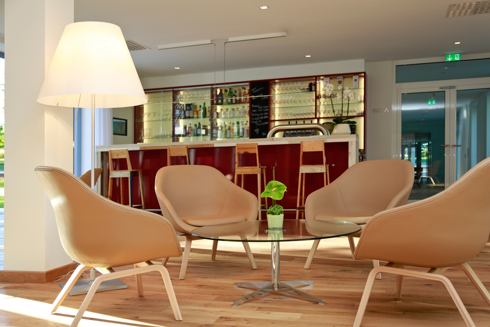 Campus bar in the green Parkhotel in Bad Aibling in the Bavarian Alps